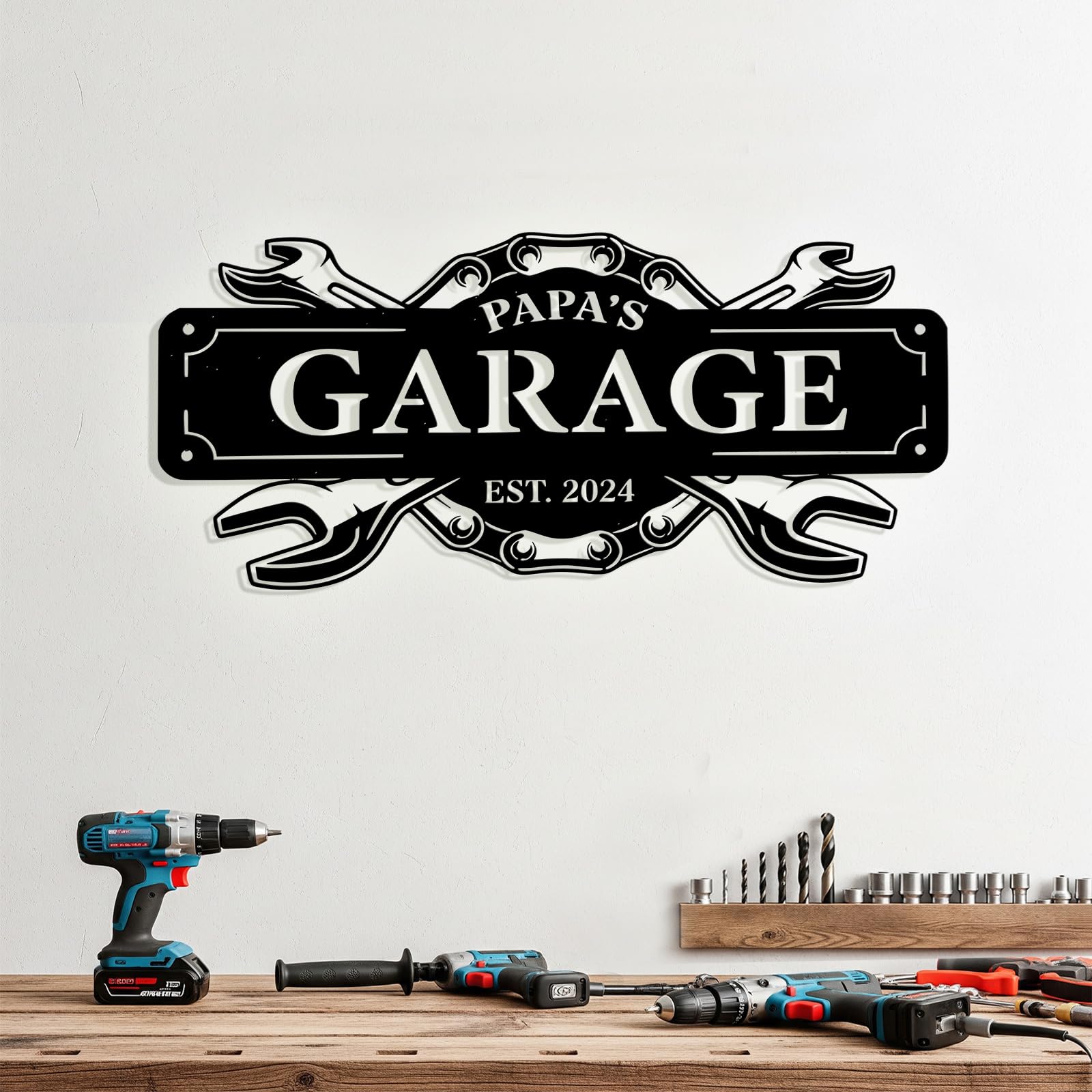 Personalized Garage Metal Signs, Custom Workshop Signs Wall Art Decor