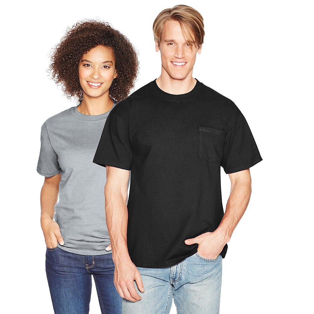 Cotton T-Shirt with Pocket by Hanes