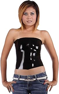 Latex Rubber Gummi Black Tank Top Bustier (one size)