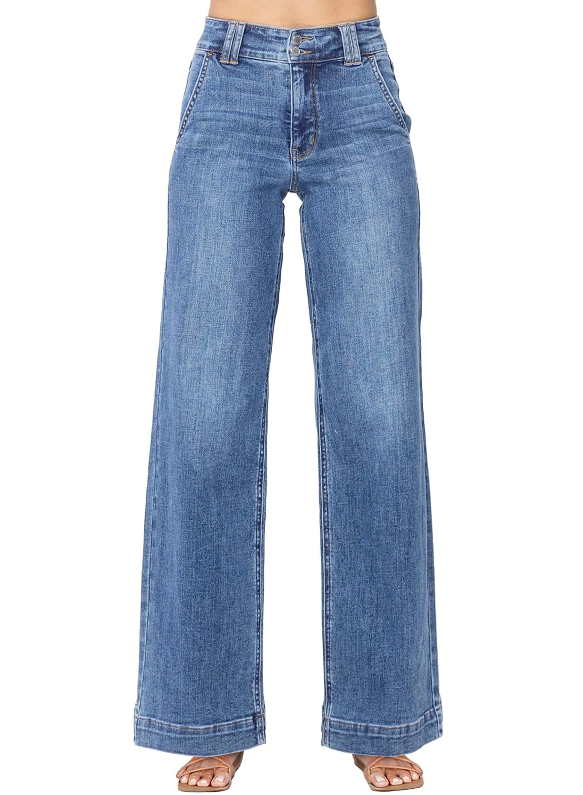 Astylish Women's Jeans Wide Leg High Waist Stretch Straight Leg Jeans 2025 Fashi