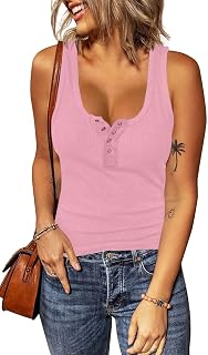 Women's Summer Casual Ribbed Sleeveless Tank Top