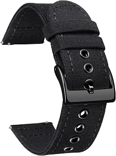 BINLUN Quick Release Canvas Watch Bands Strap for Fabric Watch 18mm 20mm 22mm 24mm Replacement Canvas Watch Straps for Men and Women with Silver/Black Buckle