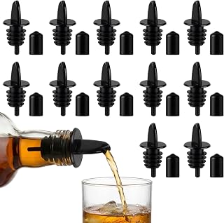 12PCS Precise Liquor Pour Spout, Multi-Purpose Bottle Pourer for Alcohol | Wrexon Precise Control Pourer with Dust Cap, Wine, Olive Oil, Syrup - Wine Aerator Pourer Dispenser For Bar & Kitchen