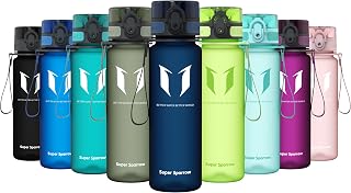 Sparrow Trinkflasche 500ml/750ml/1L - BPA-frei Tritan Wasserflasche 1-Klick | Sports bottle, leak-proof, lightweight, dishwasher safe, flip top bottles, sports, school, fitness, gym, office, travel