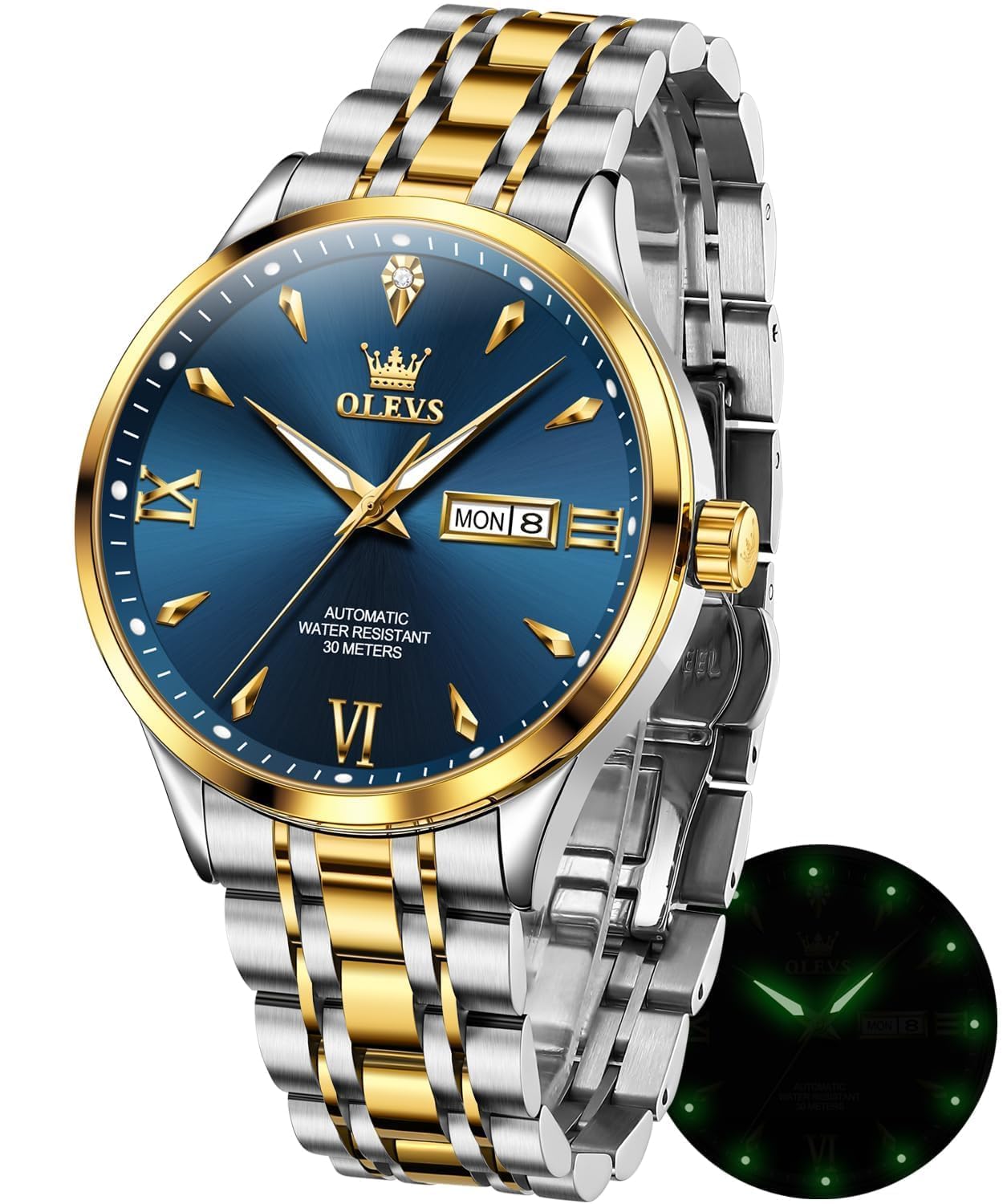 OLEVS automatic watches for men automatic winding mechanical wrist watch busines