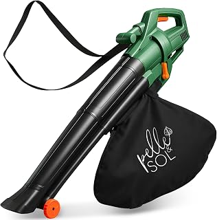 Pelle & Sol Corded Leaf Blower and Vacuum - 3300W 3-in-1 Garden Vacuum | Leaf Mulcher with 45L Collection Bag, 12m Cable, Wheels & Strap for Lawn, Patio & Driveway Clearing