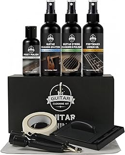 DINGSEN Guitar Cleaning Kit-8Pc Professional Maintenance Set with Oil & Wax | Cleans & Enhances Shine, Safe & Gentle Formula,String cutter tool, Fretboard oil, Guitar Cleaner, For acoustic/electric/bass