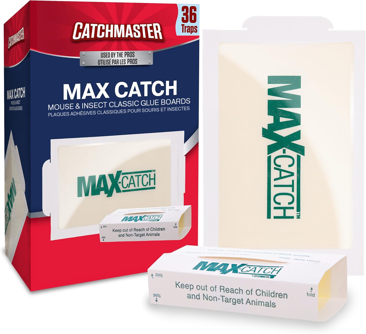 Catchmaster Max-Catch Mouse & Insect Glue Trap 36pk, Mouse Traps Indoor for Home