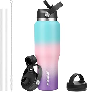 32 oz Insulated Water Bottle Stainless Steel Triple-Wall with Straw Lid Set