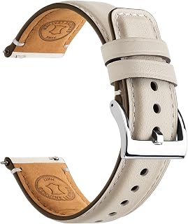 Fullmosa 22 mm 20 mm 24 mm 19 mm 18 mm leather watch strap, replacement watch strap compatible with smartwatch and universal watches, watch strap for men and women
