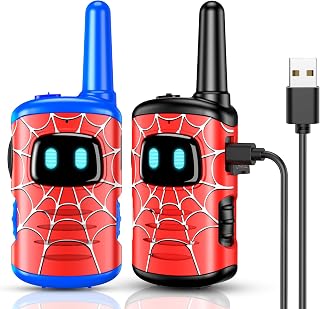 Walkie Talkies for Kids Rechargeable, Exssary Toys for 3 4 5 6 7 Year Old Boys Girls Camping Outdoor Toys for Kids 3-5 Walkie Talkie with USB-C Cable Birthday Gifts for Boy Girl 4-6 8-10
