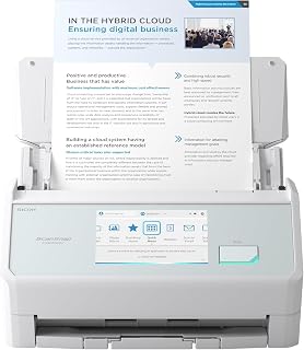 ScanSnap iX2500 (White) High-Speed Duplex Document Scanner, 45 ppm / 90 ipm, 100-Sheet ADF, 600 dpi Optical, 5″ Touchscreen, Wi-Fi 6, USB 3.2 Gen 1×1, PC & Mac