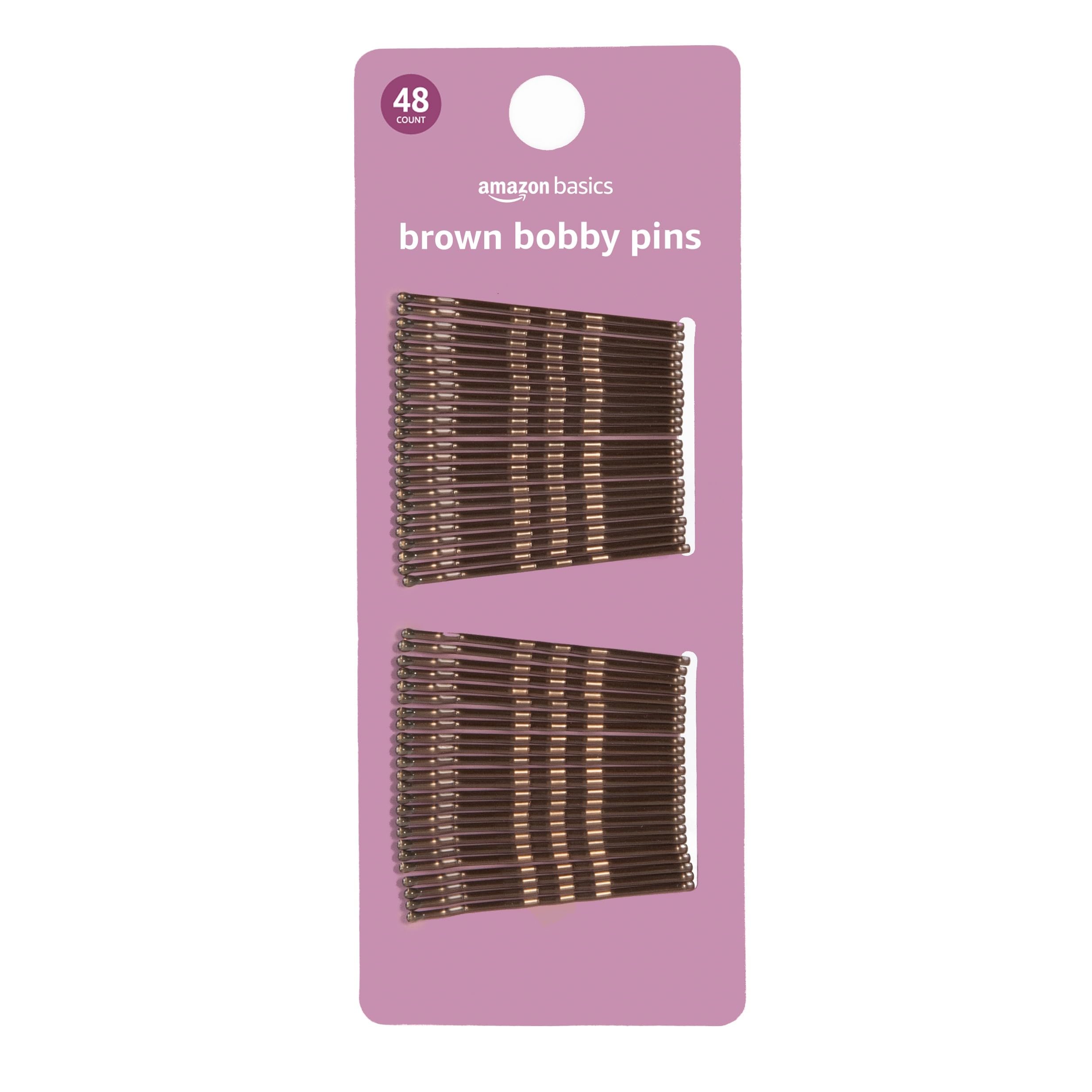 Amazon Basics No Slip Bobby Pins for All Hair Types, Secure Hold Hair Pins for U