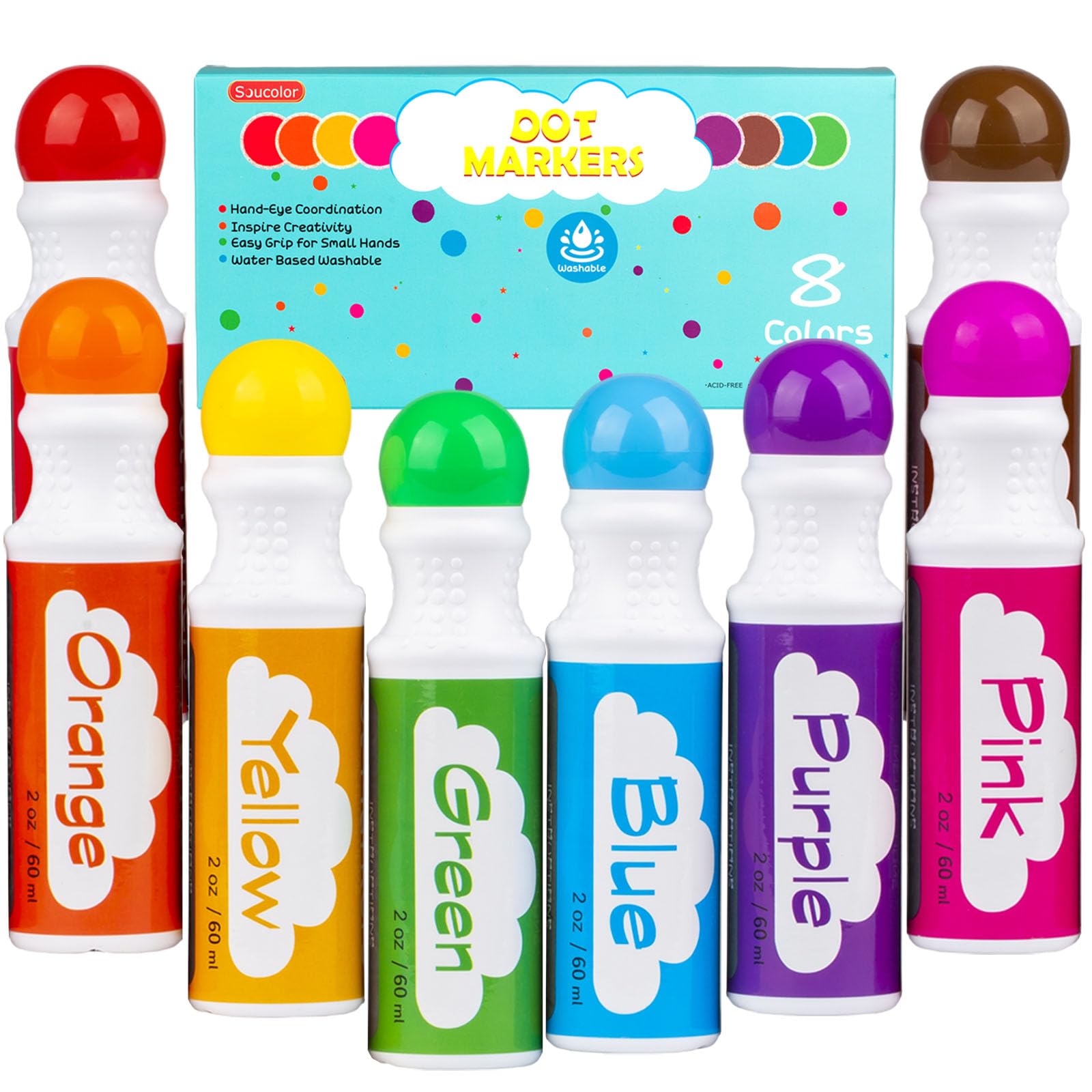 Dot Markers for Toddlers Kids, Bingo Daubers Washable Art Markers 8 Colors | Tod