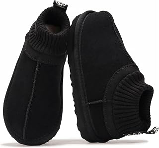 Project Cloud 100% Genuine Leather & Australian Shearling Slippers for Kids - Memory Foam Fluffy & Anti-Slip Fluffy Slippers Girls Footwear & Boys Shoes, Kids Uniform Shoes (Dreamwarm)