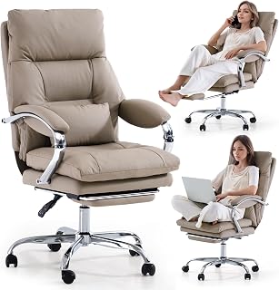 LEAGOO Office Chair Reclining Desk Chairs with Lumbar Support for Adults
