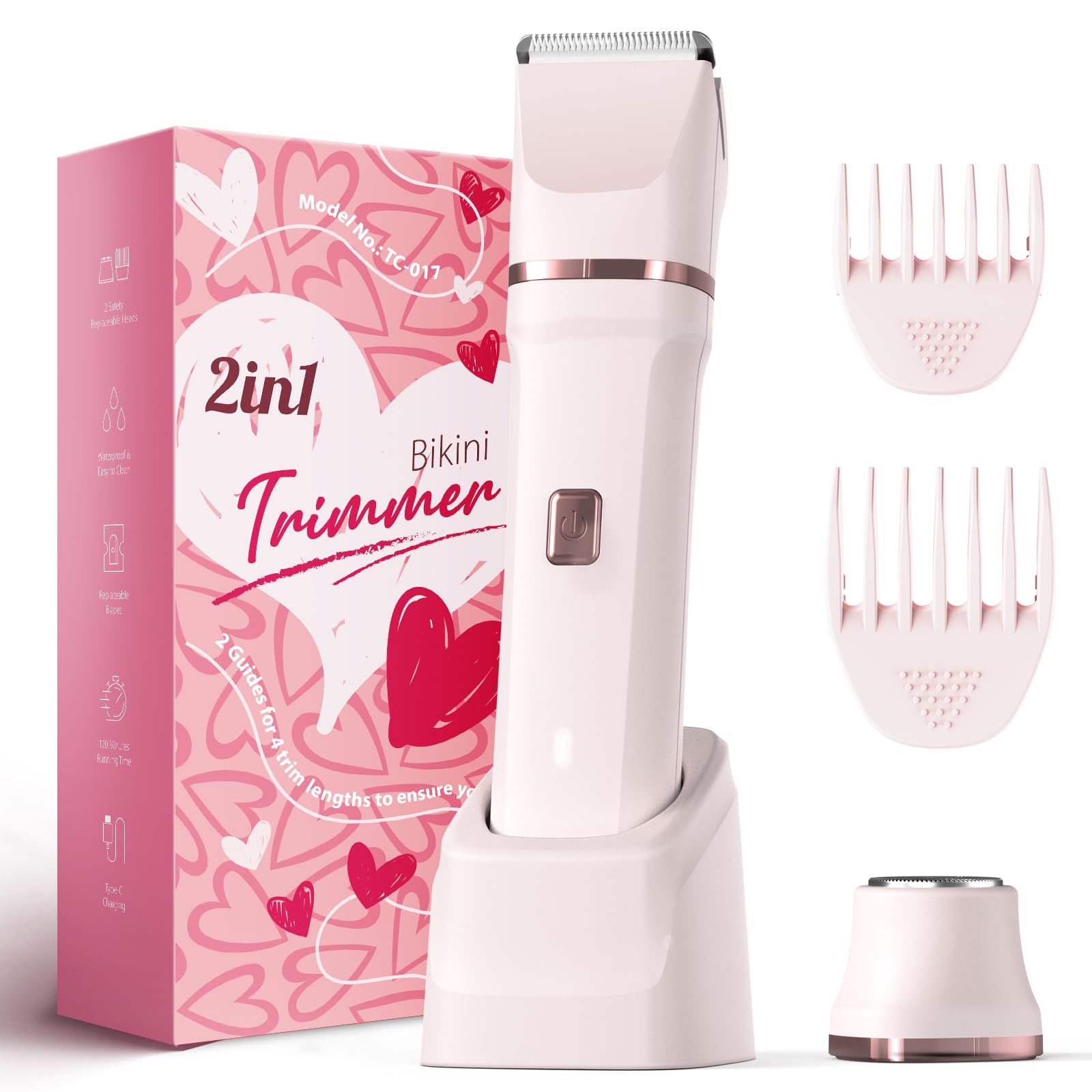 Risina 2-in-1 Bikini Trimmer for Women, Electric Razors for Women, Gifts | IPX7 