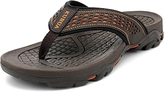 KUBUA Mens Beach Flip Flops Flip Flops Water Sandals Outdoor Athletic Sandals