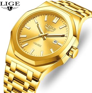LIGE Quartz Watch for Men - Analogue Designer Big Face Mens Wrist Watches