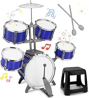 Upgraded Kids Drum Set for Toddlers Plastic Musical Jazz Drum Kit | Birthday Xmas Gifts Musical Instruments Learning Toys for 3 4 5 6 Boys Girls