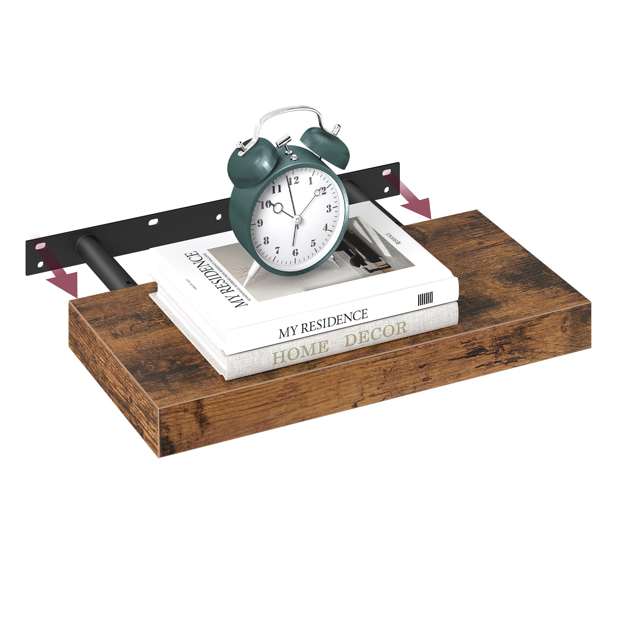 VASAGLE Wall Shelf, Wall Mounted, 40 x 20 x 3.8 cm