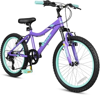 WEIZE 20 24 inch Mountain Bike Trail MTB Bicycle for Teen Girl | Rider Age 6-14 Year Old 6 Speed Front Suspension Fork Adjustable Seat High-Carbon Steel Frame Multiple Color