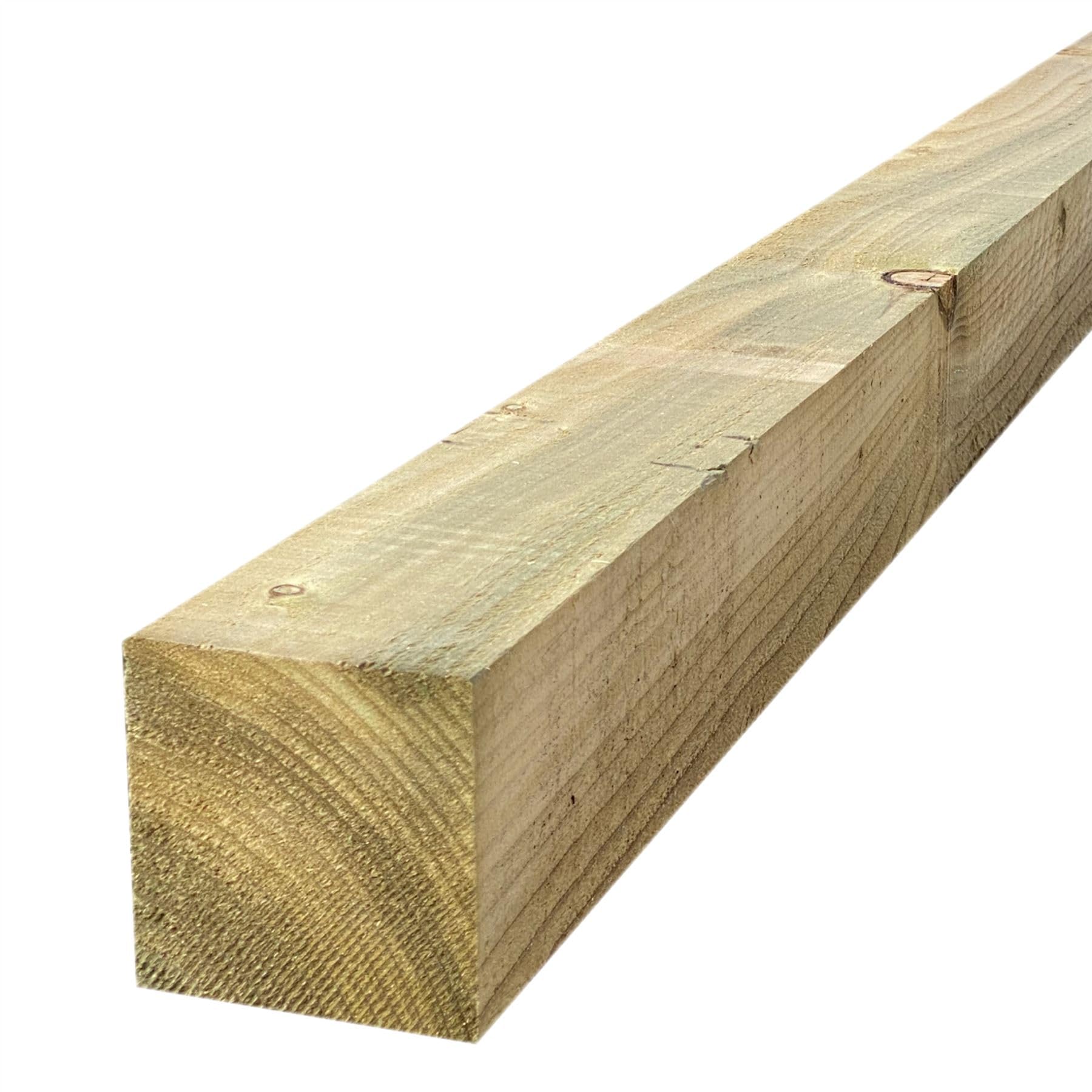 One 4" sq Wooden Fence Post, 8ft Pressure Treated Timber Fencing | 3 x 3/ 4 x 4 