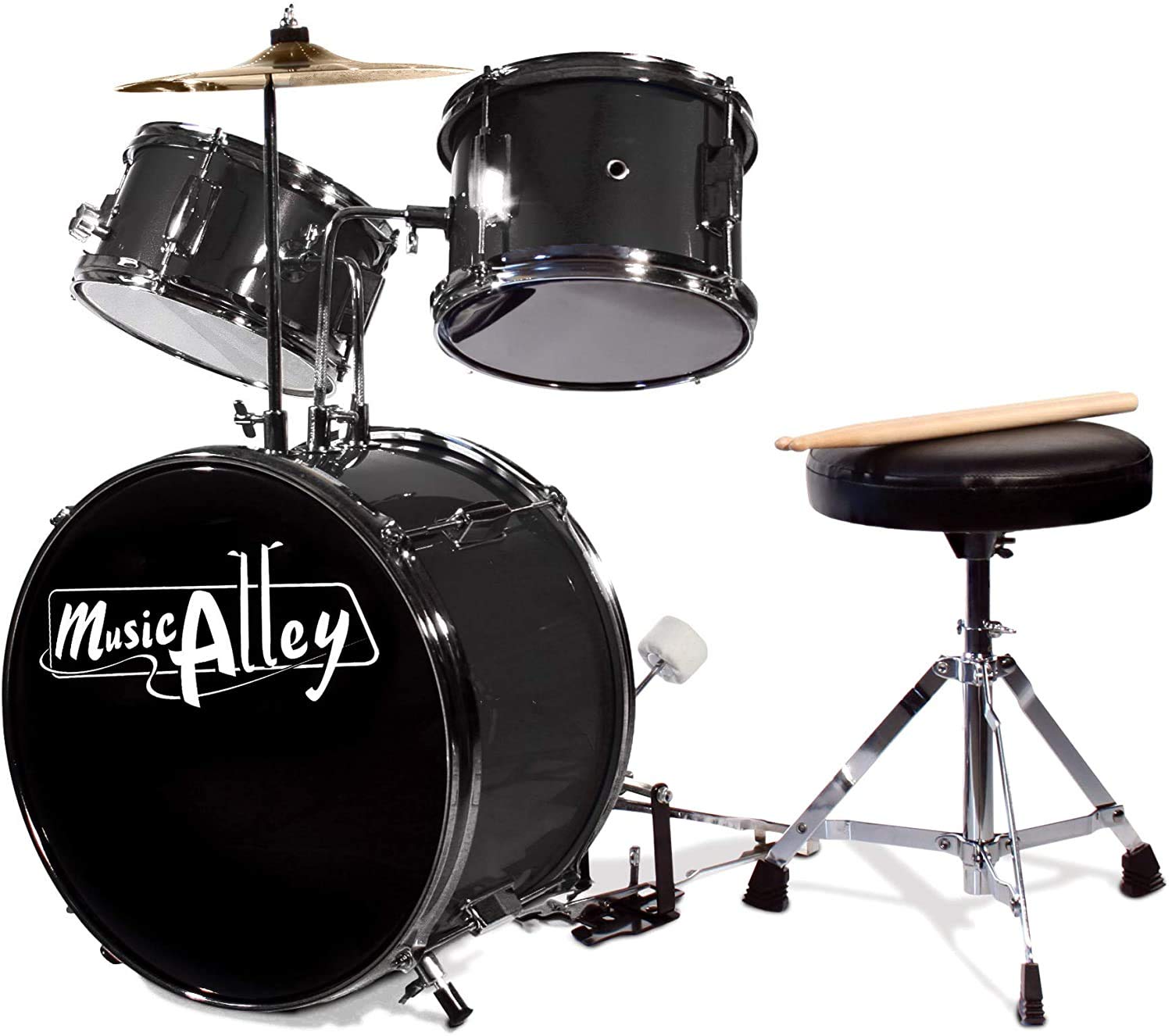 Music Alley Junior Drum Kit with Drum Stool & Drumsticks | Junior acoustic drum 