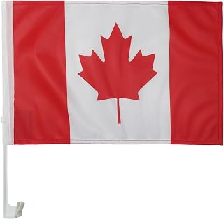 AZ FLAG Canada Car Flag 45x30 cm Mesh Polyester Suction Cup | Outdoor use Canadian 12x18 in car flag stitched weather resistant finish with plastic pole
