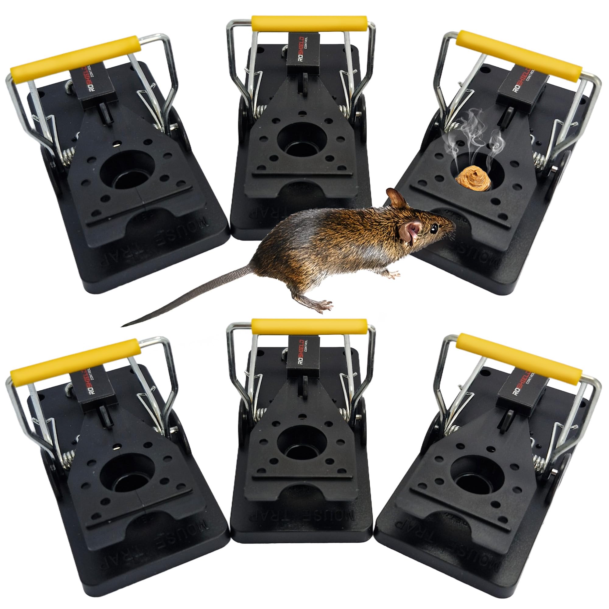ROSHIELD 6 x Mouse Trap, 6 Pack Heavy Duty Reusable Snap Traps that Kill Instant