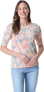 Gloria Vanderbilt Alanis Boat Neck Knit Tee Shirt with Elbow Sleeves Standard Alanis Boat Neck Knit Tee Shirt with Elbow Sleeves Standard Women's (Pack of 1)