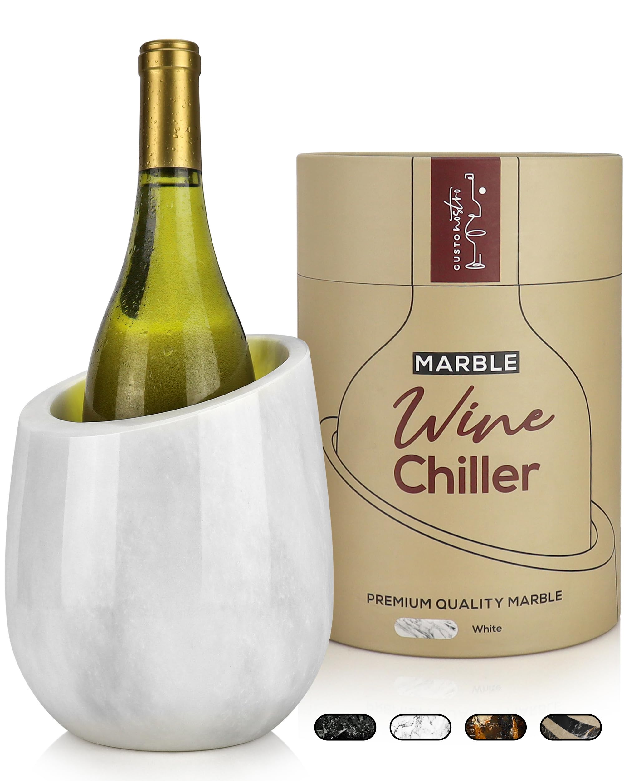 Gusto Nostro Marble Wine Chiller Bucket - 750ml Wine Bottle Cooler and Champagne