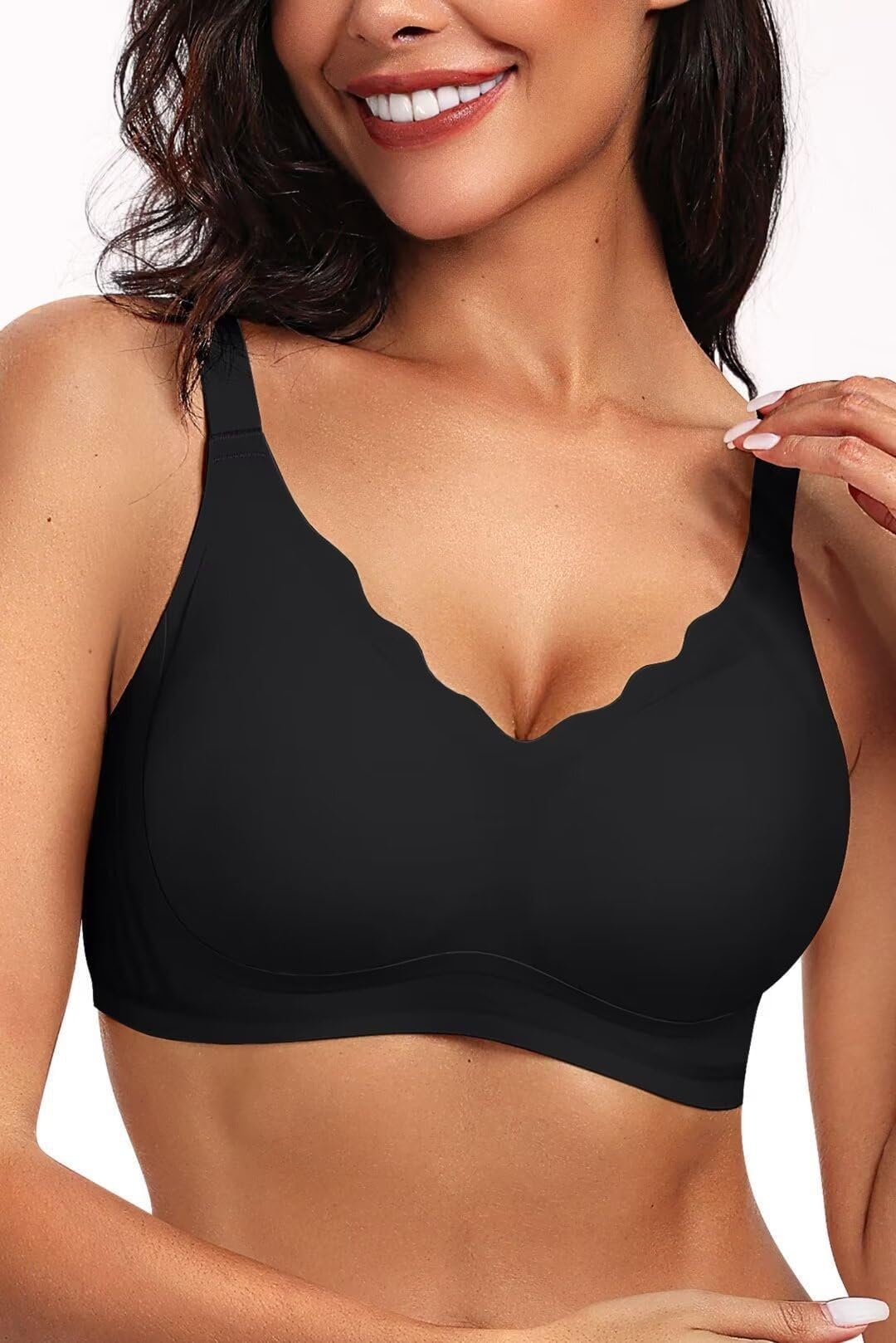 Full Coverage Seamless Bra for Women - Wireless Smooth Support Invisible Everyda