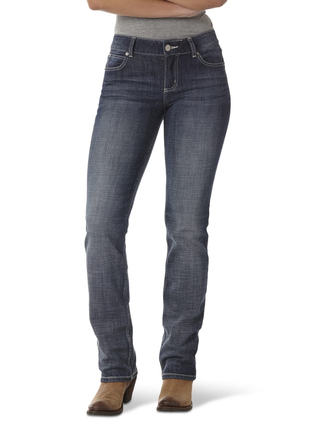 Wrangler Plus Retro Mae Women's Mid Waist Stretch Jeans with Boot Cut