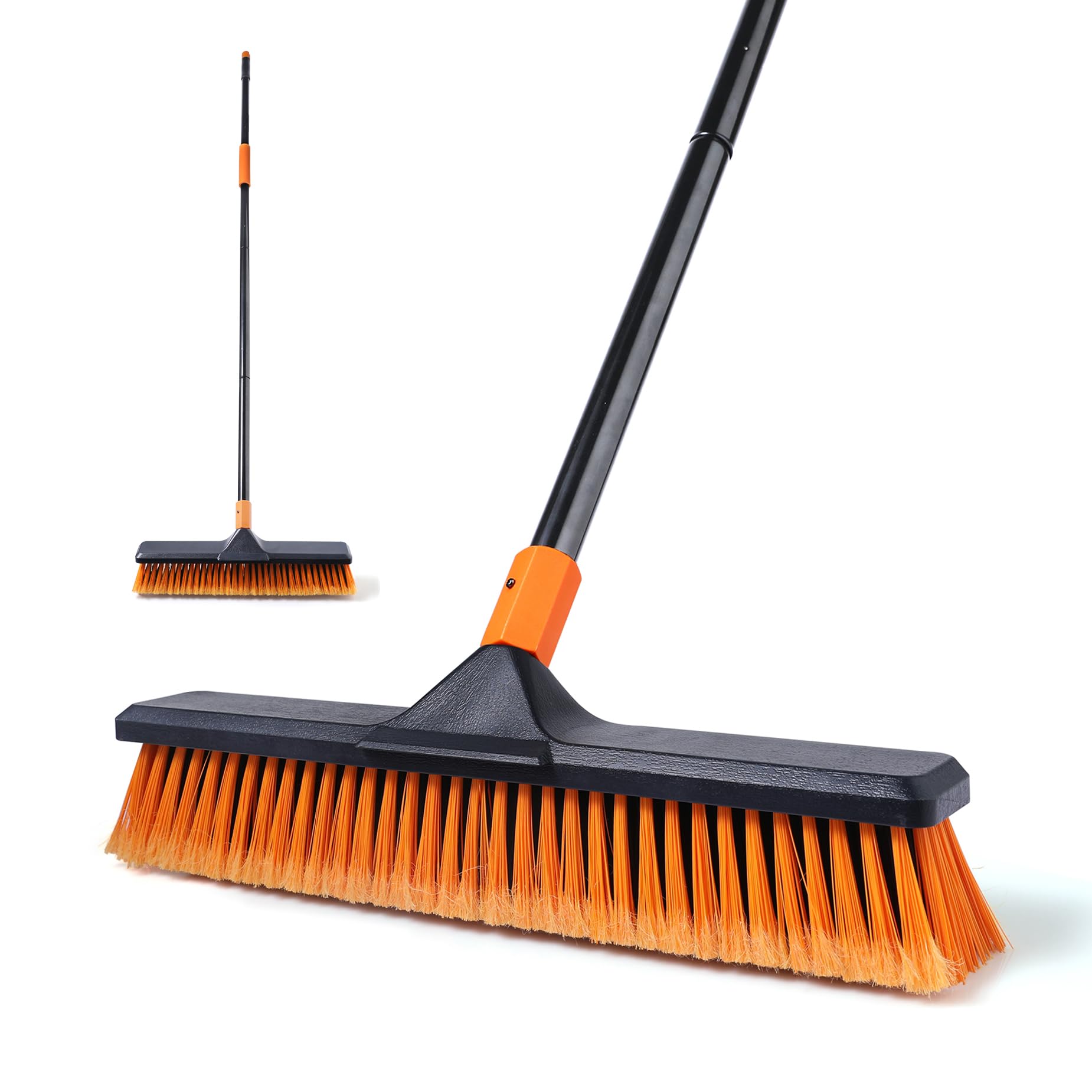 CLEANHOME Upgrade Garden Broom,Yard Brush Heavy Duty Outdoor(17.7in) | 66in Broo