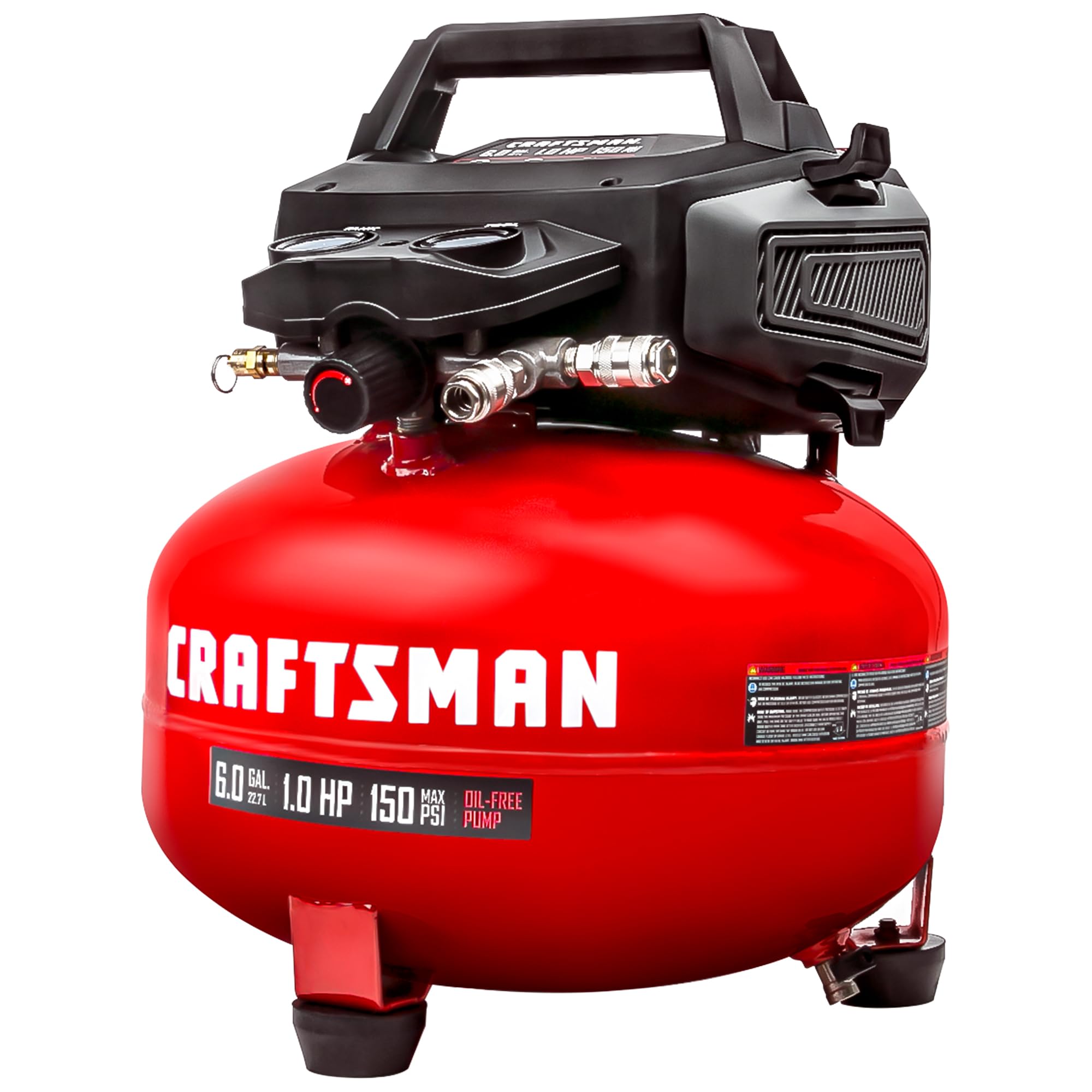 CRAFTSMAN 6 Gallon 150 PSI Oil-Free Pancake Air Compressor CMXECXA02106410 | 2.6