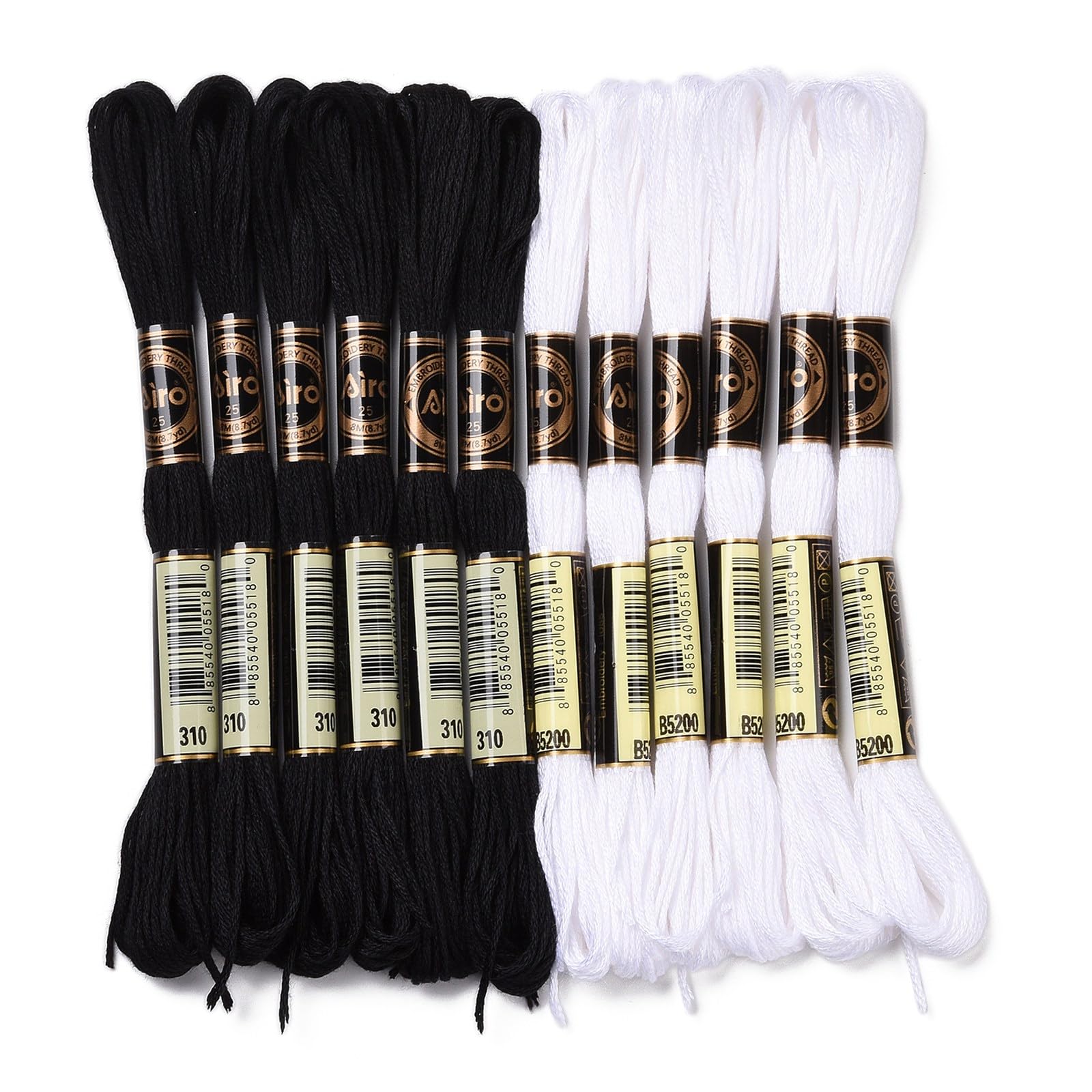 12 Skeins 2 Colors 6 Ply Polyester Embroidery Floss for Jewellery Making Bracele