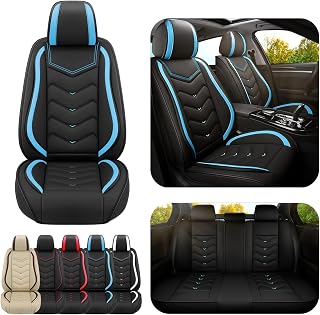 Car Seat Covers for Nissan Altima 2001-2025, Premium Nappa Leather Car Seat Cover, Stylish Sport Seat Covers， Automobile Seat Cover Sets.(Standard 5 Seats/Black Blue)