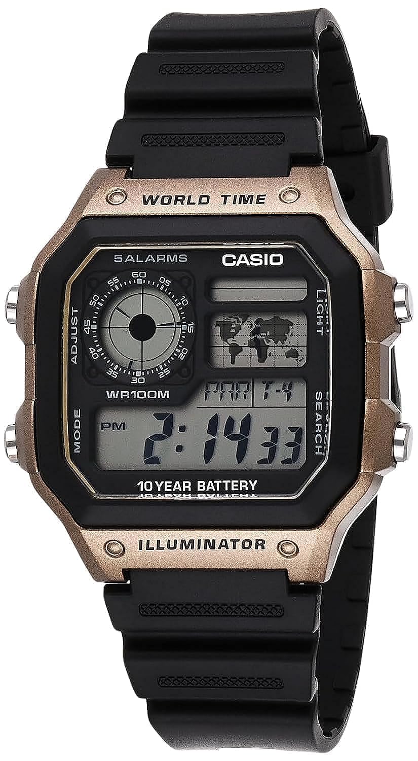 Casio AE1200WH Series | Men’s Digital Watch | 100M WR | Multi Alarms | 100 SEC S
