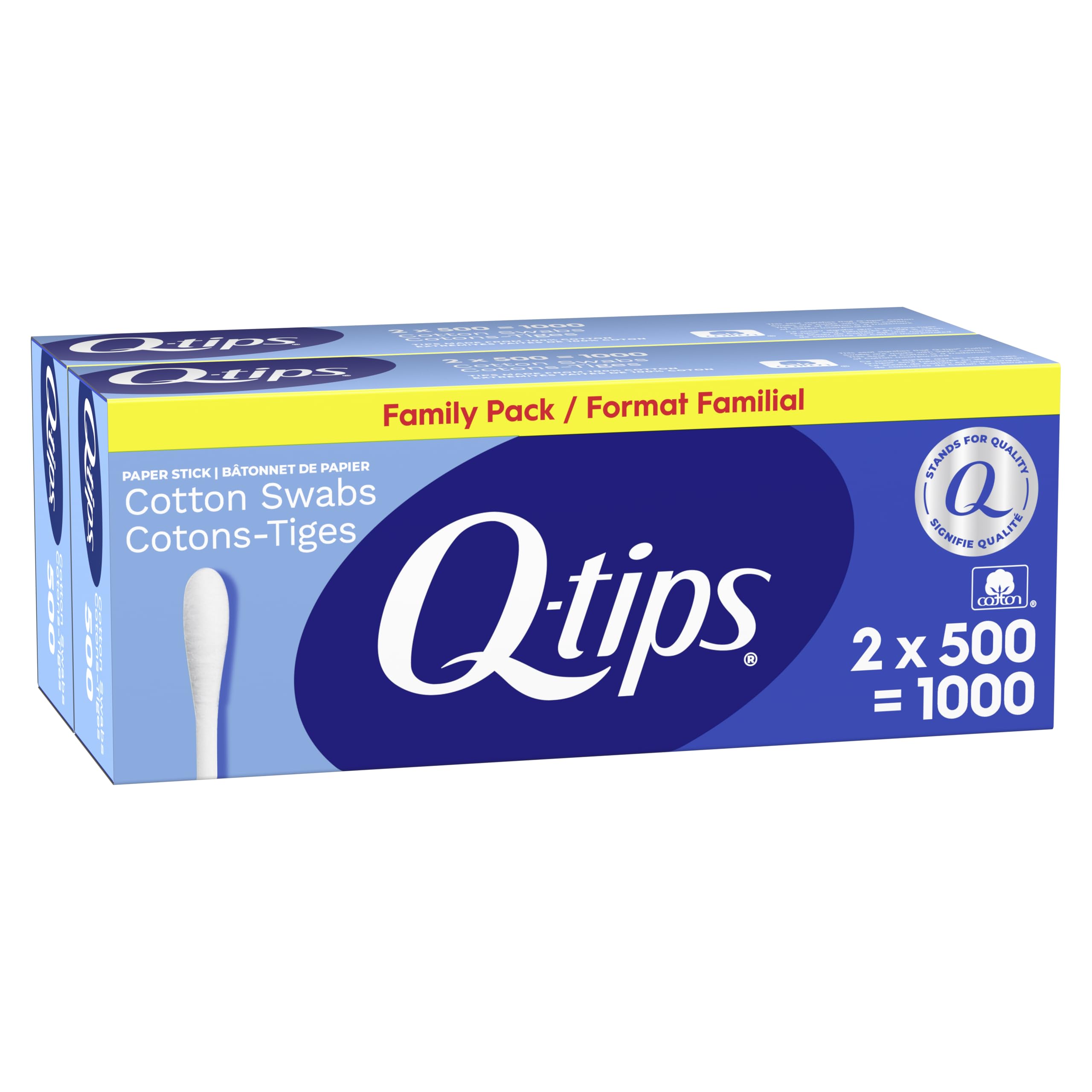 Q-tips Cotton Swabs, 500 Count (Pack of 2)