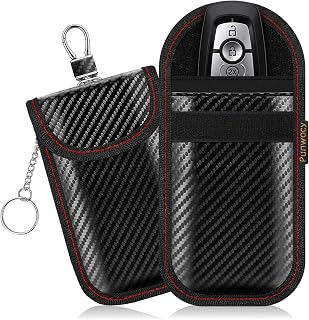Punwocy Faraday Pouch for Key Fob, Faraday Bag for Car Keys, 2 Pack | Dual-Layer Signal Blocking: Helps block key fob signals to reduce relay-attack risk. Fits most car key fobs at home or away.