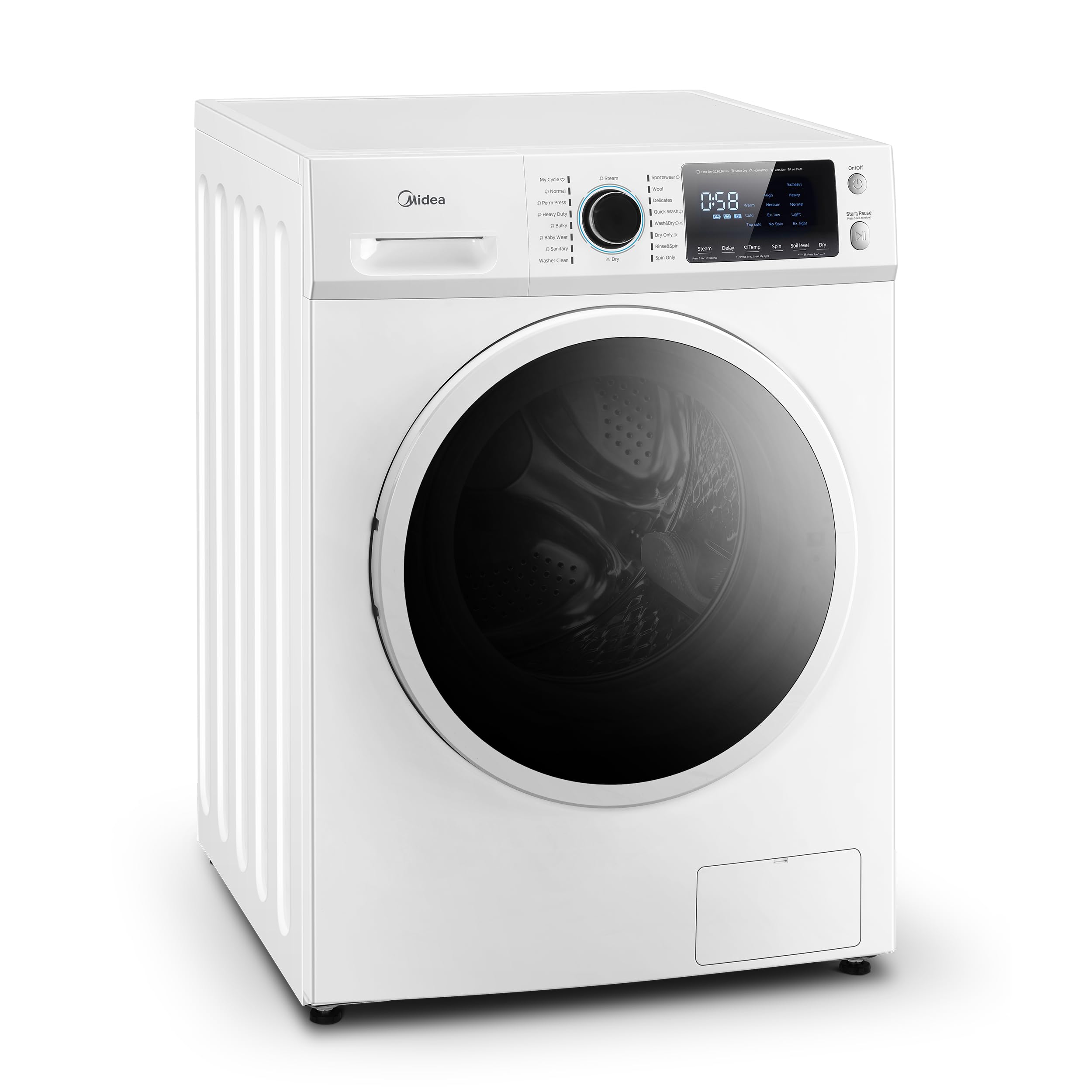 Midea Washer Dryer Combo 2.7 Cu.ft 24" All-in-One Front Load 1400 RPM White | Ve