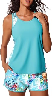Summer Mae Blouson Women's Two Piece Tankini Swimsuits Tummy Control Bathing Suits 2025