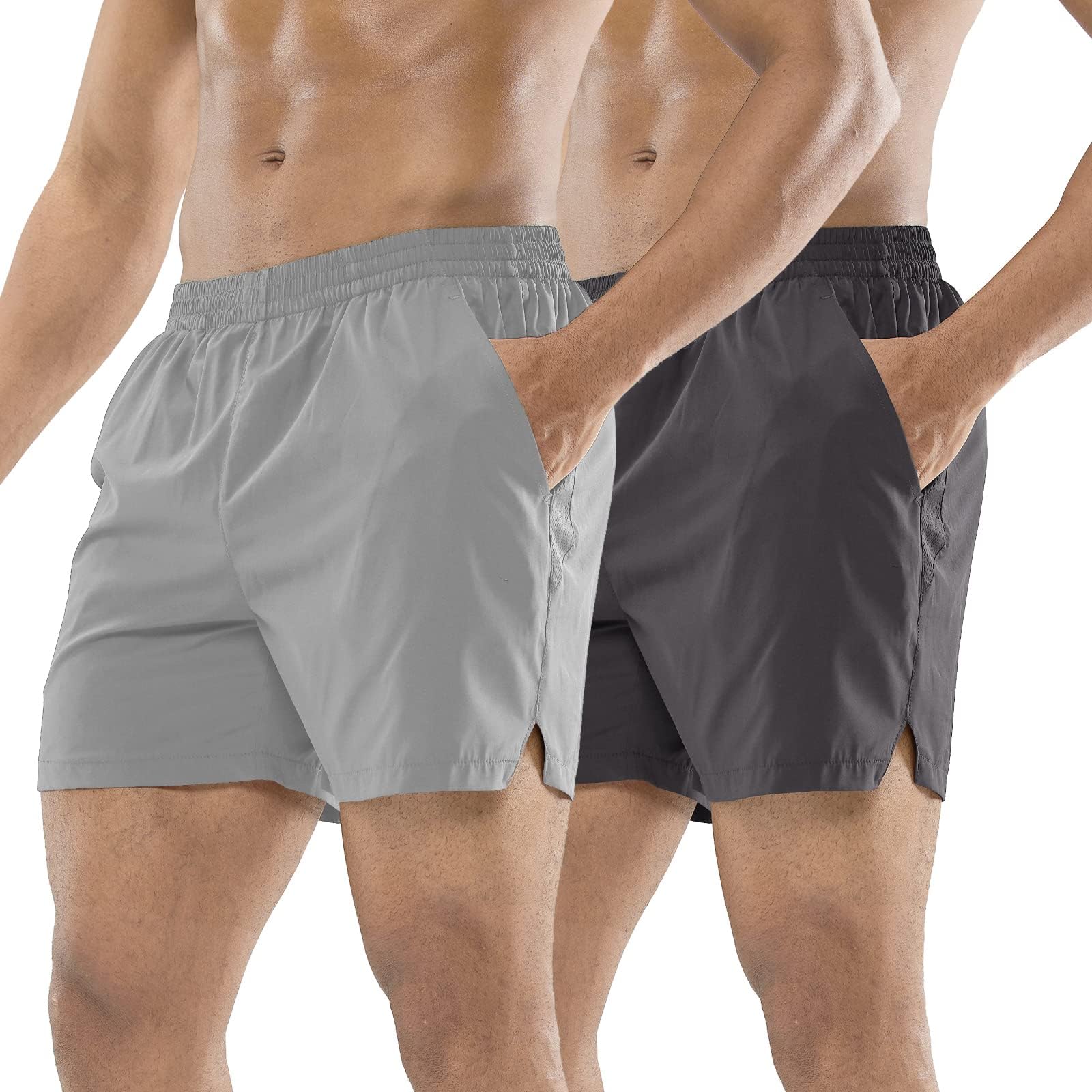 MIER Men's 5 Inch Running Shorts Quick Dry Outdoor Sports Workout Summer with Po