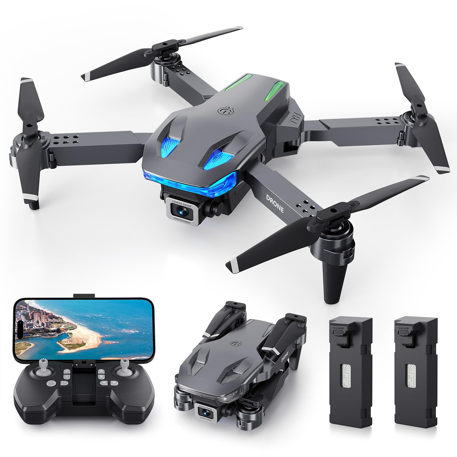 Foldable Drone with Camera for Kids/Adults/Beginners | Foldable RC Quadcopter To
