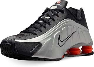Nike Shox R4 Men's Shoes (HQ1988-002, Metallic Silver/Black/Picante Red/Metallic Silver) Size 8.5