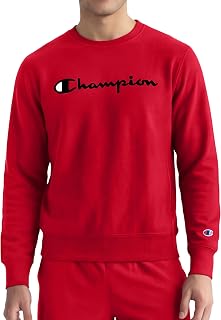 Champion Men's Crewneck Fleece Sweatshirt, Standard Fit, Midweight, Script Logo, Available in Regular and Big & Tall