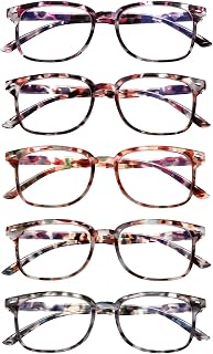 ZONLON 5 Pack Reading Glasses for Women - Anti Blue Light Blocking with Spring Hinges Readers for Women