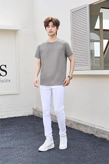 COOFANDY Men's Short Sleeve T-Shirt, 5.3 oz, Soft Fabric, Not See Through, Crew Neck, Casual, Cool, Quick Drying, Stretchy, Wrinkle Resistant, Plain, Summer Clothing, Underwear, Stylish (S-XXL)