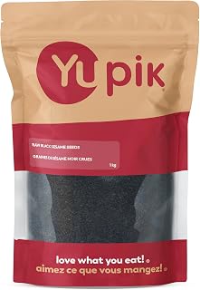 Yupik Raw Black Sesame Seeds, 1 kg, Gluten-Free, Kosher, Vegan, Natural Black Seeds, Unroasted, Unsalted, Plant-Based Protein, Source of Fiber, Iron & Calcium, Ideal for Cooking, Baking & Topping